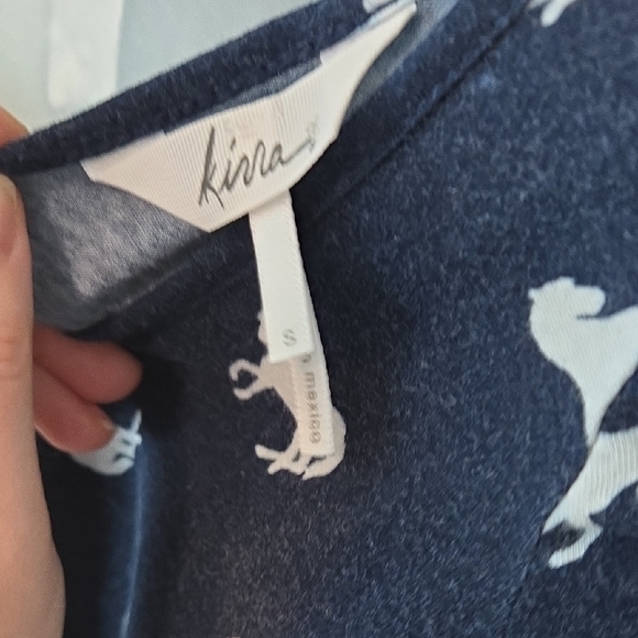 Kirra Navy Dress with White Animal Print - Picture 2 of 5